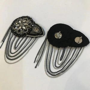 Round Epaulettes Set with Beads & Crystals - Img 3