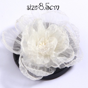 Satin Flowers Set, Cream (6 Pieces/Set) - Img 2