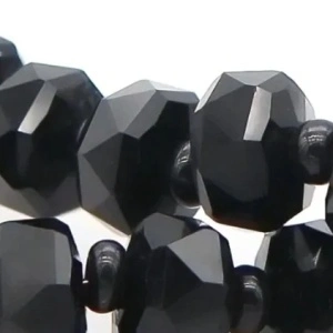 Sirag Margele Cristal Sticla, Negru, 8mm (aprox. 78 buc/sirag)