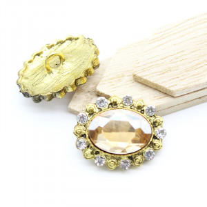 Vintage Crystal Buttons, 20mm - Img 2