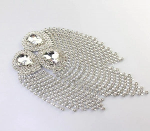 Waterdrop Glass Epaulettes  - crystals, fringes - Img 3