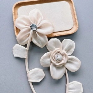 3D Decorative Flower, Ivory, 12 x 17 cm - Img 2