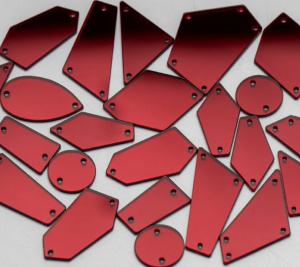 Acrylic Mirror Stitching Crystals, Bordo, (30 pieces/set)