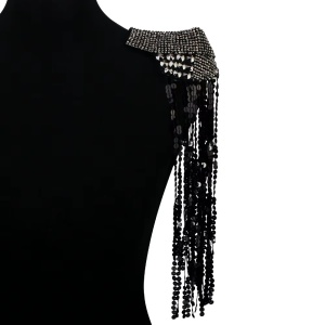 Beaded and Fringed Beaded and Sequined Epaulettes Set, 41 x 11 cm, (2 Pieces/Set) - Img 3
