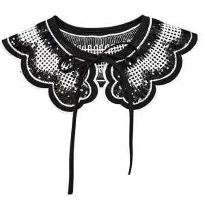 Black and White Collar Embroidery, Embroidery, 48.5 x 9.5 cm