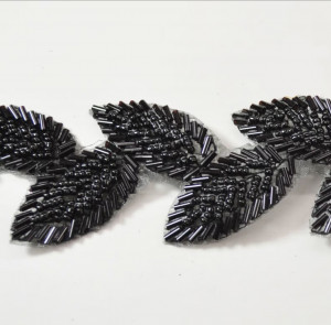 Black Leaves Thermoadhesive Strip, 3 cm - Img 2