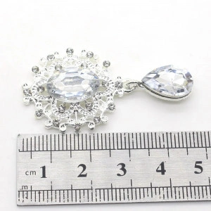 Butoane Pandantive Cristal Argintiu, 25x45 MM - Img 2