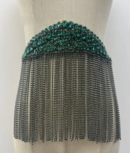 Crystal and Fringed Epaulettes, Imperial Green