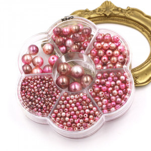 Cutie Perle cu Gaura, Multicolore, Diverse Dimensiuni, (1150 bucati) - Img 5
