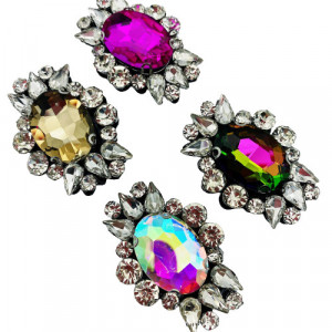 Decorative Crystal Glass Decorative Crystal Appliques, 4.6 x 3.5 cm - Img 1
