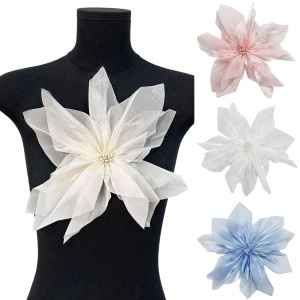 Decorative Organza Flower, Various Colours, 27 x 27 cm