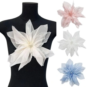 Decorative Organza Flower, Various Colours, 27 x 27 cm