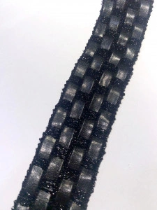 Embroidered Lace with Leather & Fluff, 4 cm