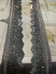 Embroidered Thermo-Adhesive Tape with Beads - Img 2