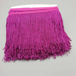 Fucsia Lurex Fringes, 15 cm