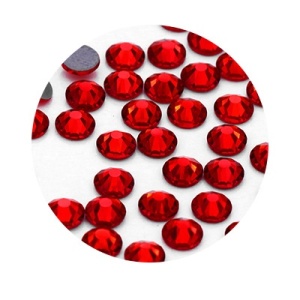 Hot-Fix Glass Glass Crystals, SS10/SS12/SS16/SS20/SS30, Red, (1440bits/package-288bits/package)