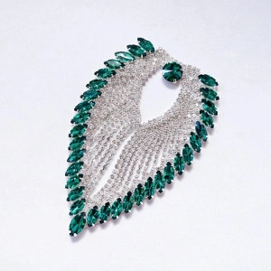 Imperial Green Glass Crystals Applique