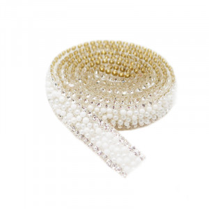 Mini Pearls and Strass Sticky Tape, 1cm - Img 2