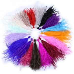 Ostrich Feathers Tassels, 10-15 cm - Img 1