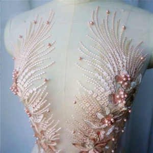 Pearl and Crystal Embroidered Salmon Coupon - Img 2