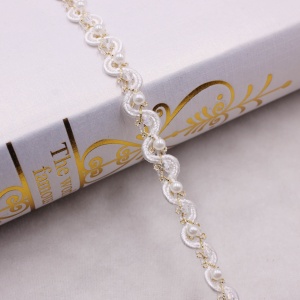Pearl and Lurex Waved Waved Ribbons 1.2 cm - Img 3
