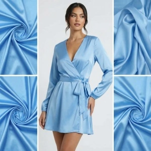 Satin Elastic Albastru Deschis - Img 2