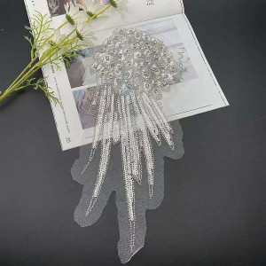 Silver Sequins and Straws Epaulettes Set, 38 x 16.5 cm, (2 Pieces/Set) - Img 2