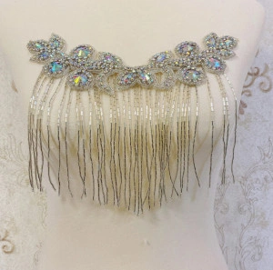 AB Thermo-Adhesive Fringes & Crystals Applique - Img 1