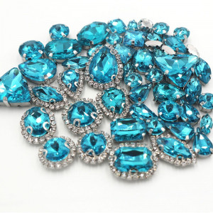 Aquamarine Sewing Crystals Set