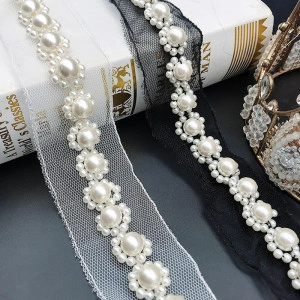 Banda Pasmanterie Perle Floare, 4cm