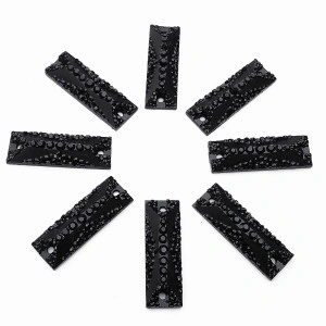 Black Sewing Stones, Rectangle Shape - Img 2