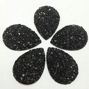 Black Sewing Stones, Tear, (5 pieces/set)
