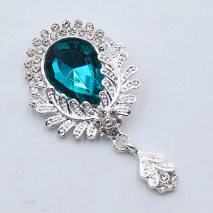 Crystal and Leaf Pendant Buttons, 27x50 MM - Img 5