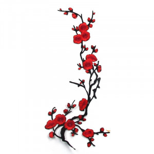 Embroidered Flowers Twig - Thermo Adhesive Application - Img 4