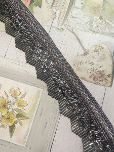 Embroidered Thermo-Adhesive Tape with Beads - Img 1