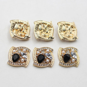 Gold Button Gold Plaques, 19mm (5 pieces/set) - Img 3