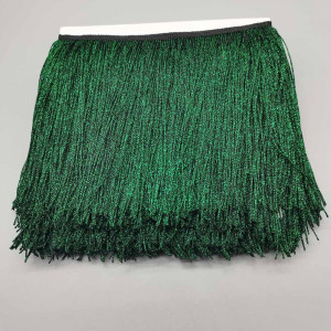 Imperial Green Lurex Fringes, 15 cm