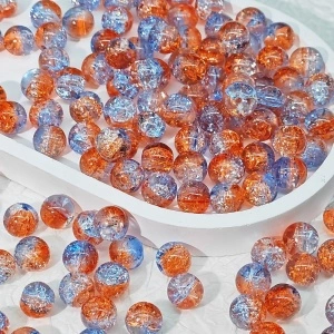 Margele Sticla, Orange Rainbow 10mm (1 buc)