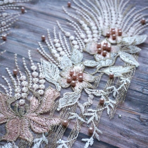 Pearl and Crystal Embroidered Salmon Coupon - Img 3