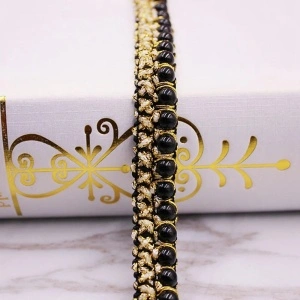 Pearl and Lurex Pasmanterie Band, 1.5 cm - Img 3