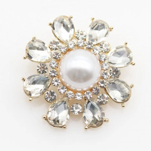 Pearl buttons with Glass Crystal, 37mm - Img 3