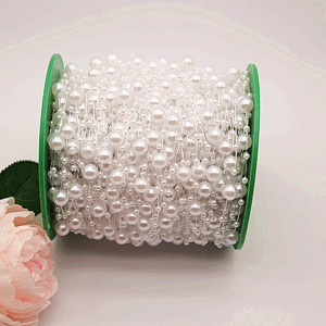 Pearl String 3-8 mm, White