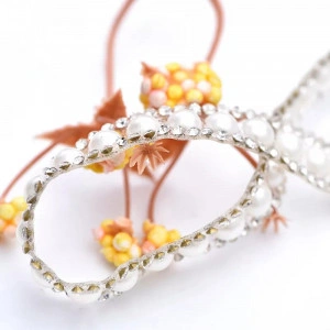 Rhinestones & Pearl Thermo-Adhesive Tape, 1 cm - Img 2