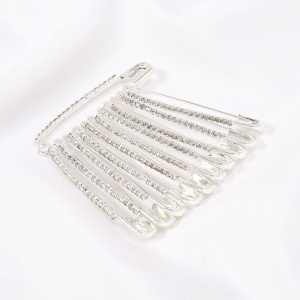 Safety Pins with Strips, Gold/Silver, 5.6x1.3 cm - Img 3