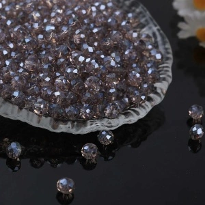 Set Margele Sticla Fatetate, Gri, 6mm