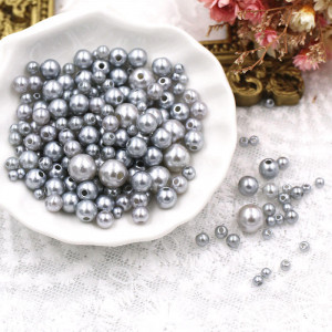 Set Perle cu Gaura, Gri, Diverse Dimensiuni