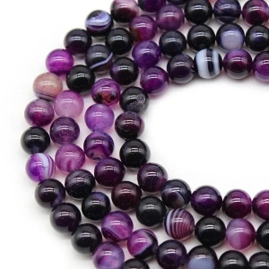 Sirag Agate 6mm, Mov (aprox. 60 buc/sirag)