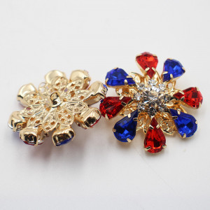 Two Coloured Crystal Glass Crystal Buttons, 26mm - Img 3