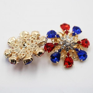 Two Coloured Crystal Glass Crystal Buttons, 26mm - Img 3