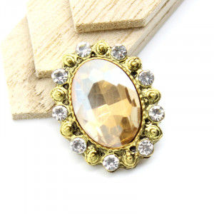 Vintage Crystal Buttons, 20mm - Img 4